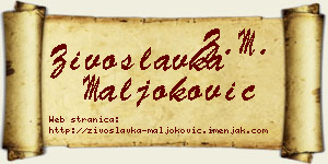 Živoslavka Maljoković vizit kartica